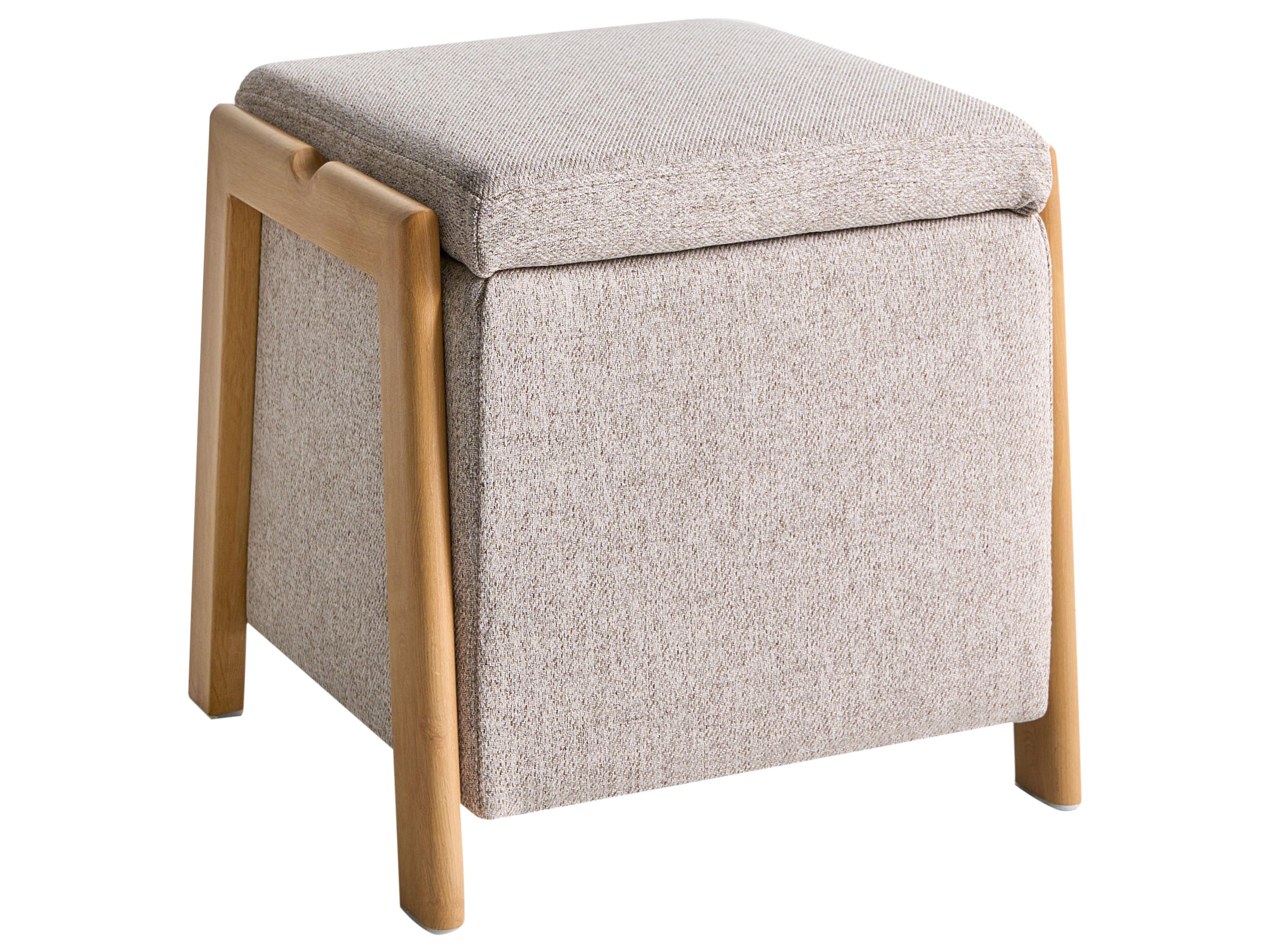  Storage Pouffe EDLAND Fabric Light Brown