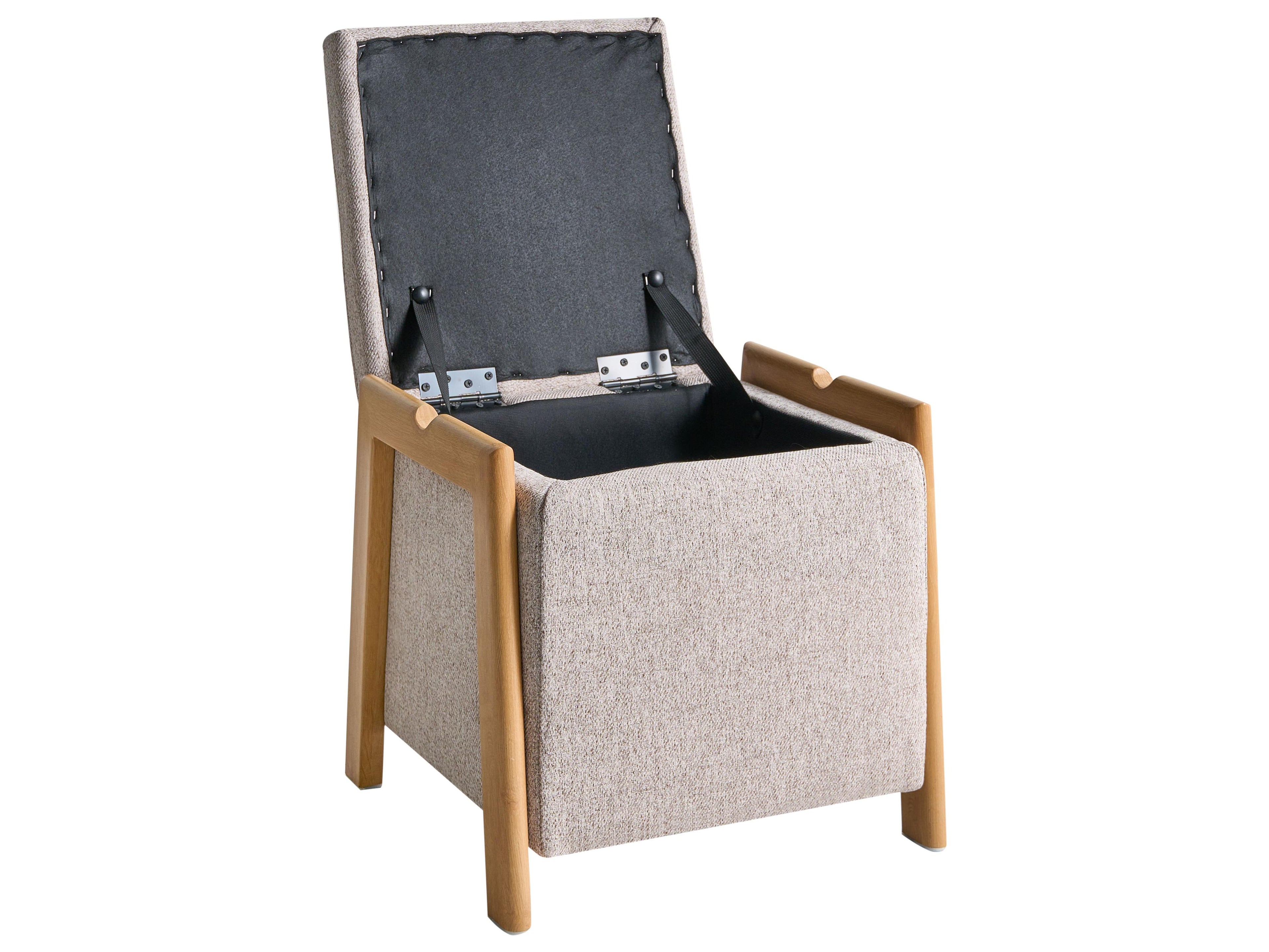  Storage Pouffe EDLAND Fabric Light Brown