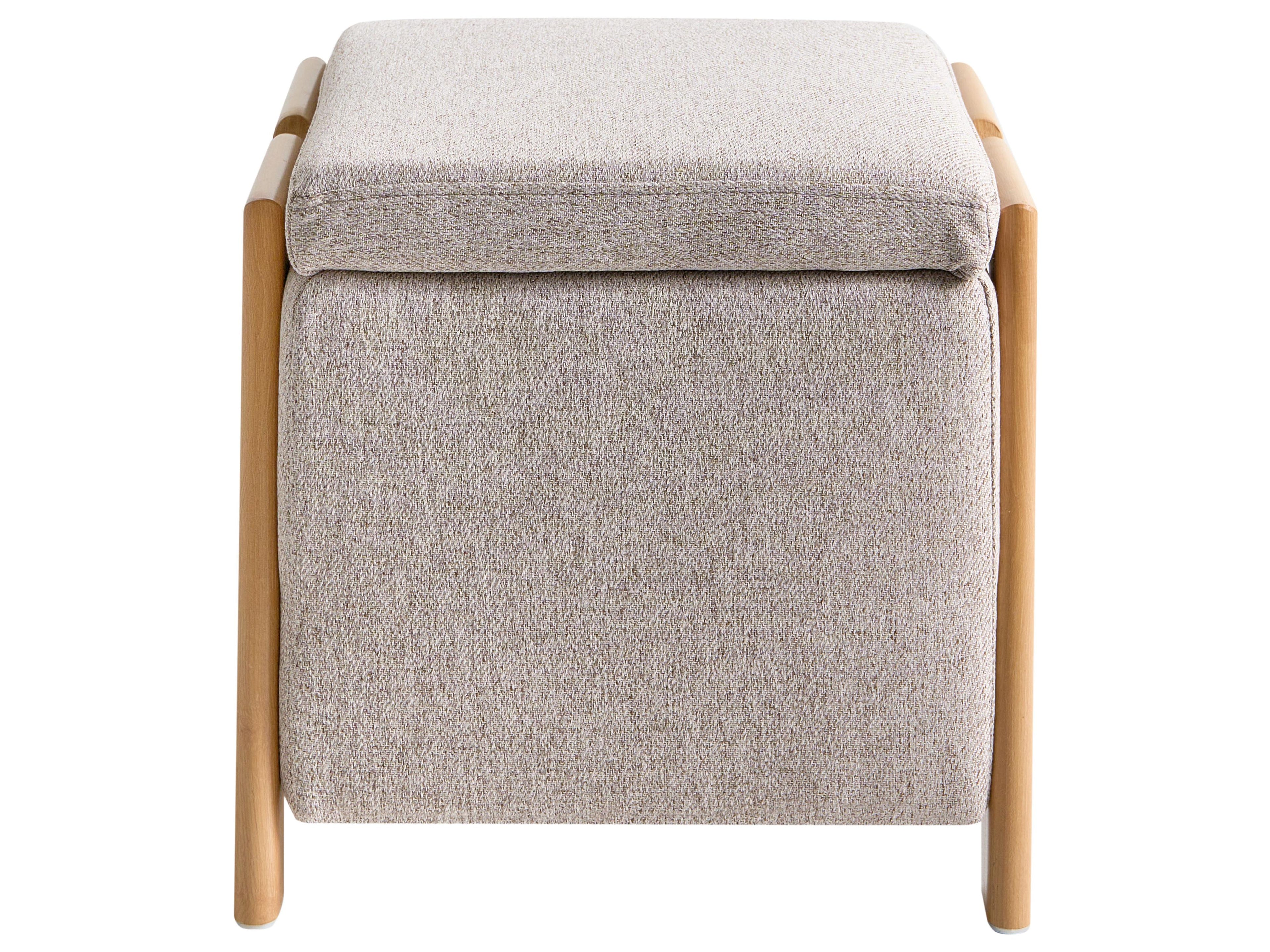 Storage Pouffe EDLAND Fabric Light Brown