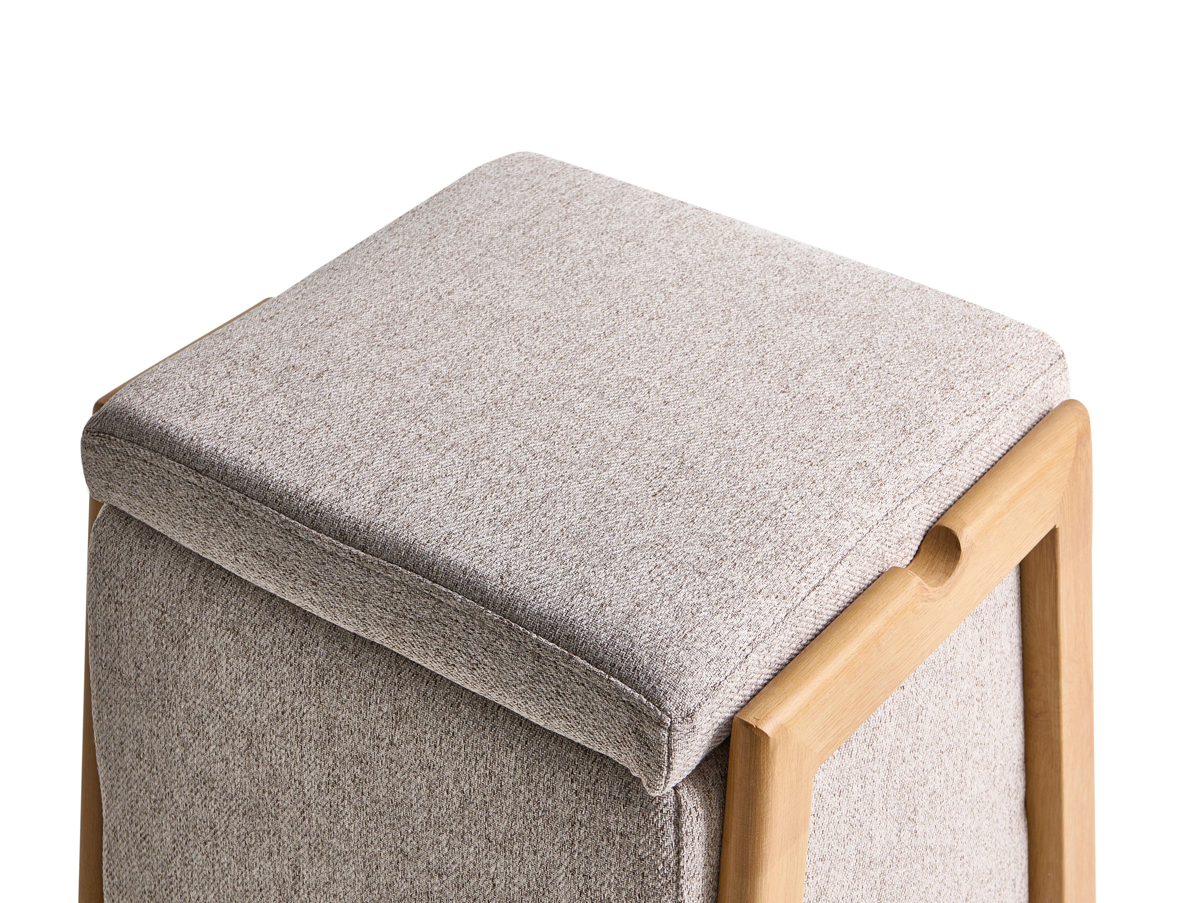  Storage Pouffe EDLAND Fabric Light Brown