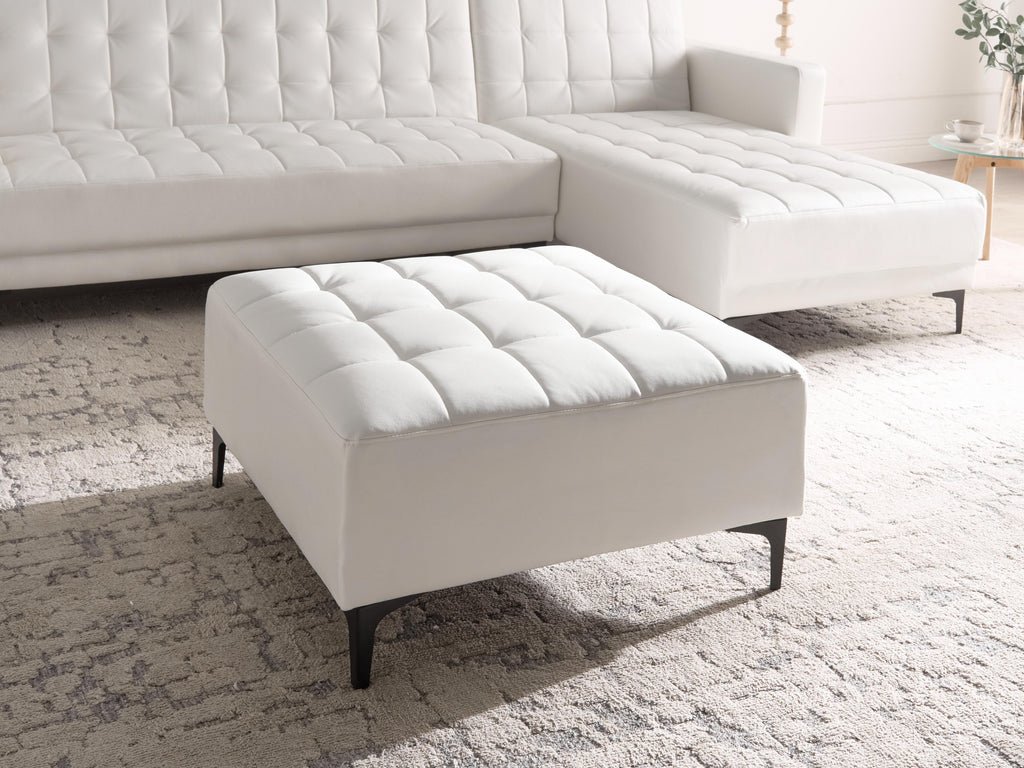  Ottoman ABERDEEN Faux Leather White