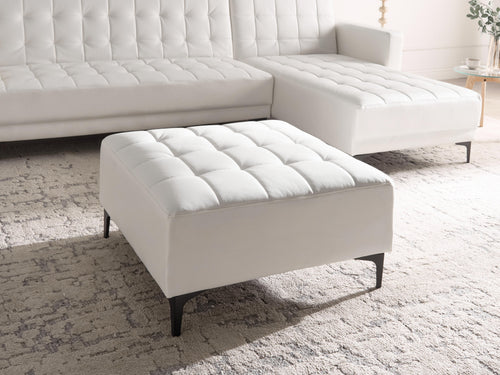  Ottoman ABERDEEN Faux Leather White