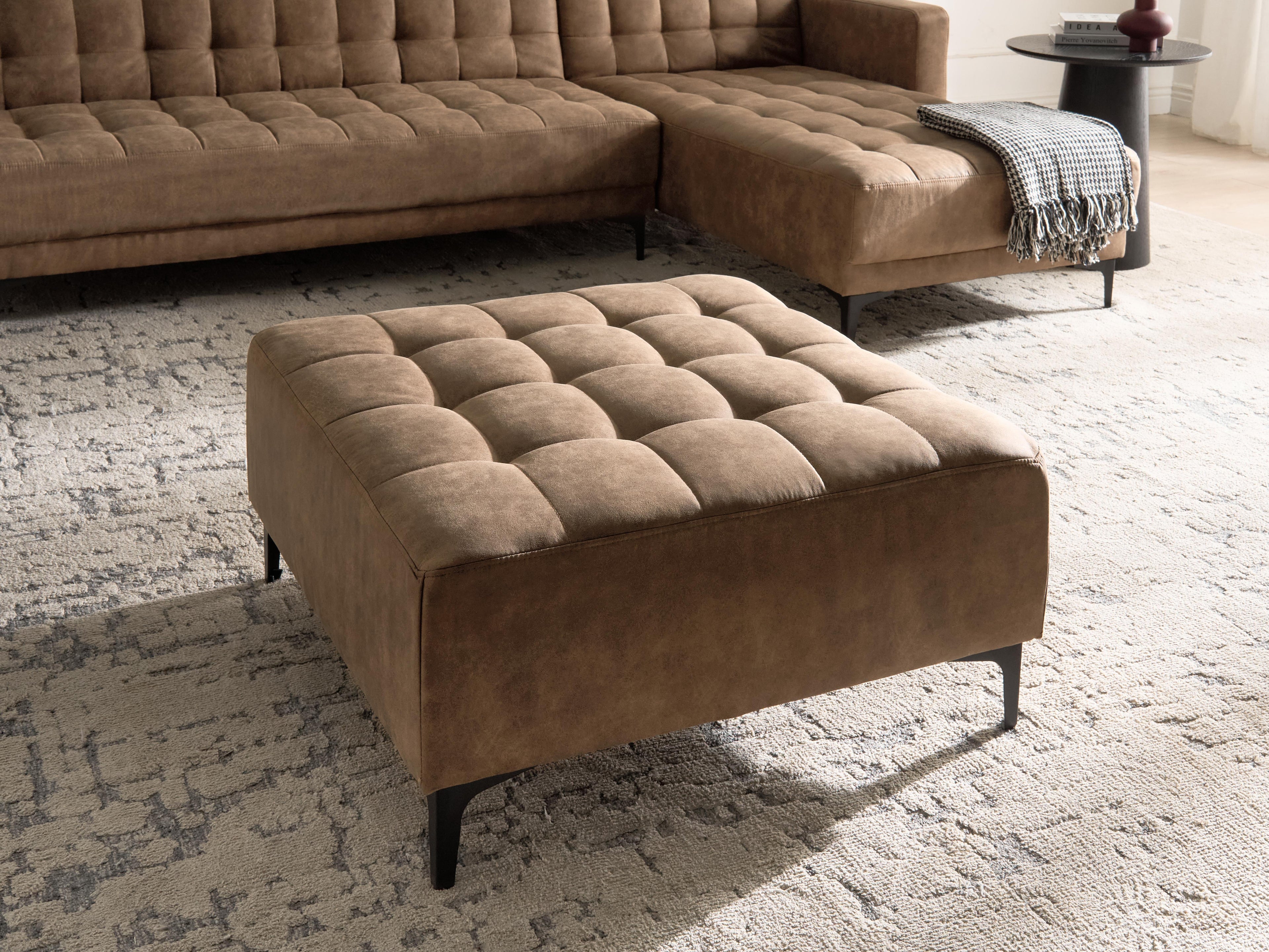 Ottoman ABERDEEN Faux Leather Brown
