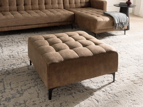  Ottoman ABERDEEN Faux Leather Brown