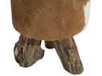  Footstool KENT Leather Golden Brown
