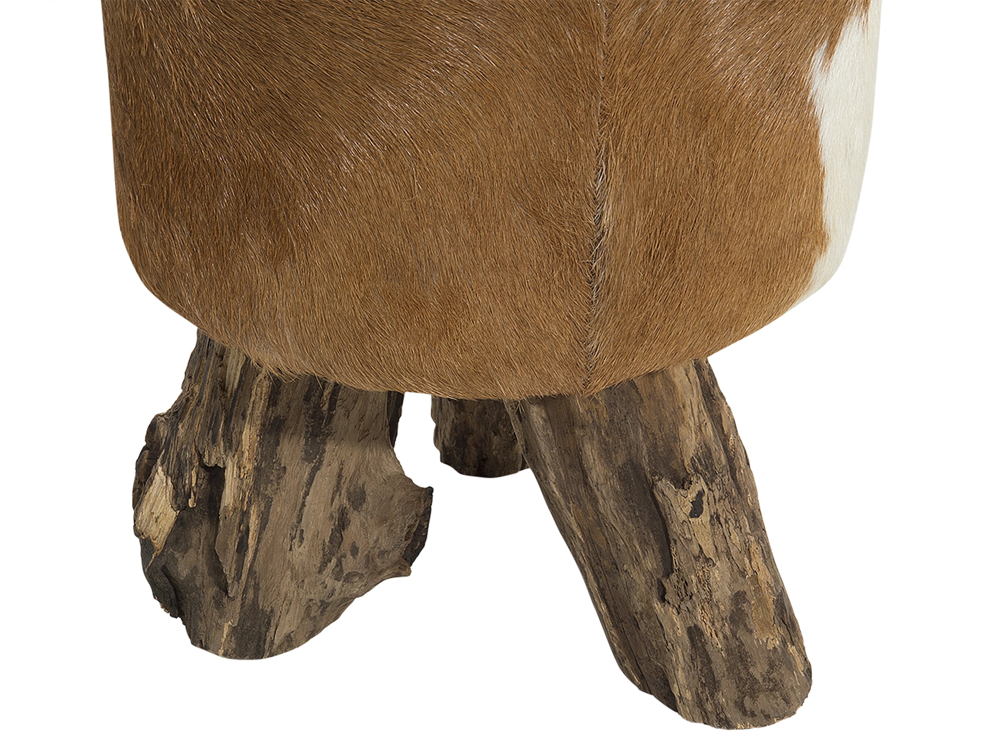  Footstool KENT Leather Golden Brown