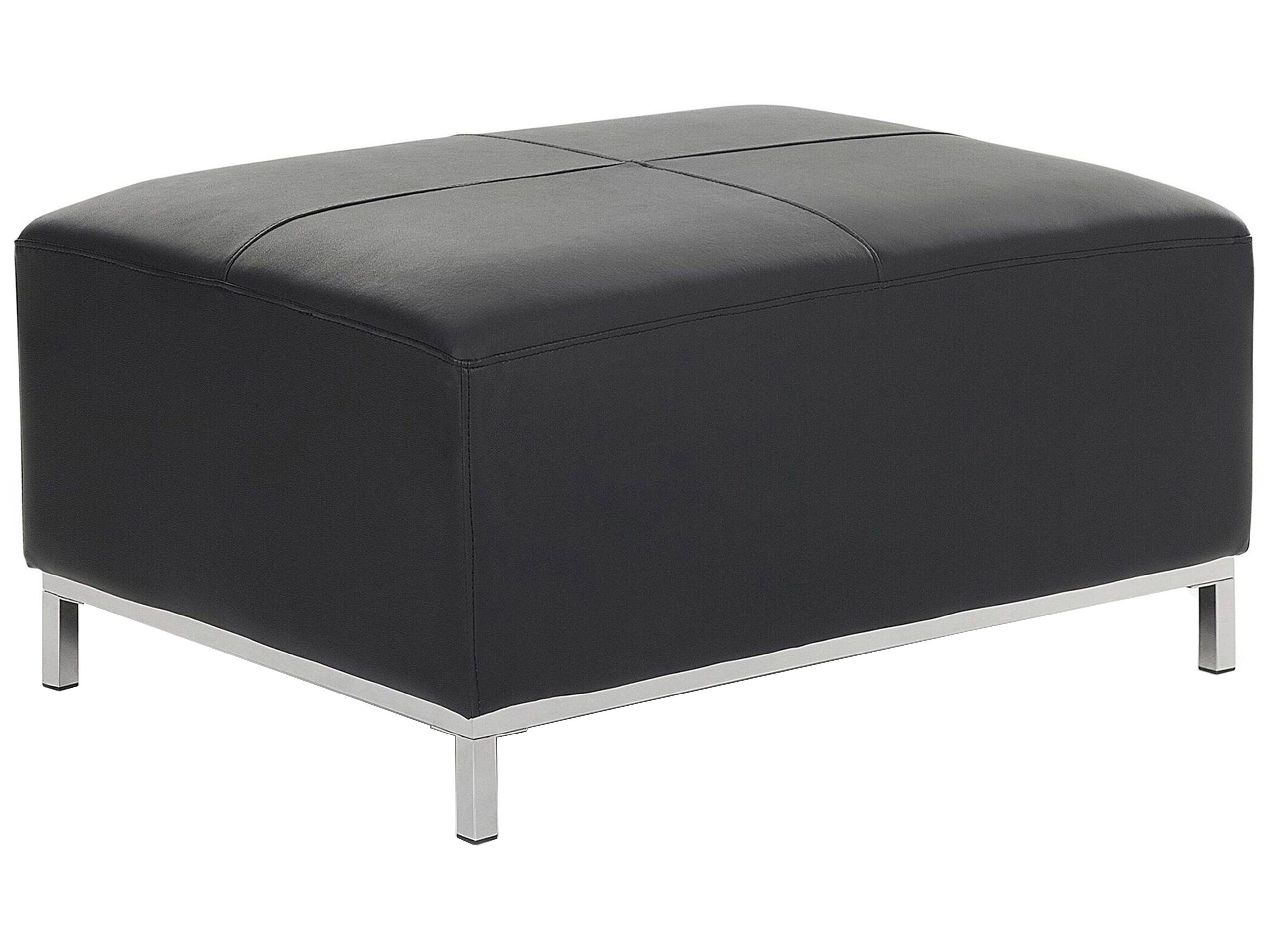  Ottoman OSLO Leather Black