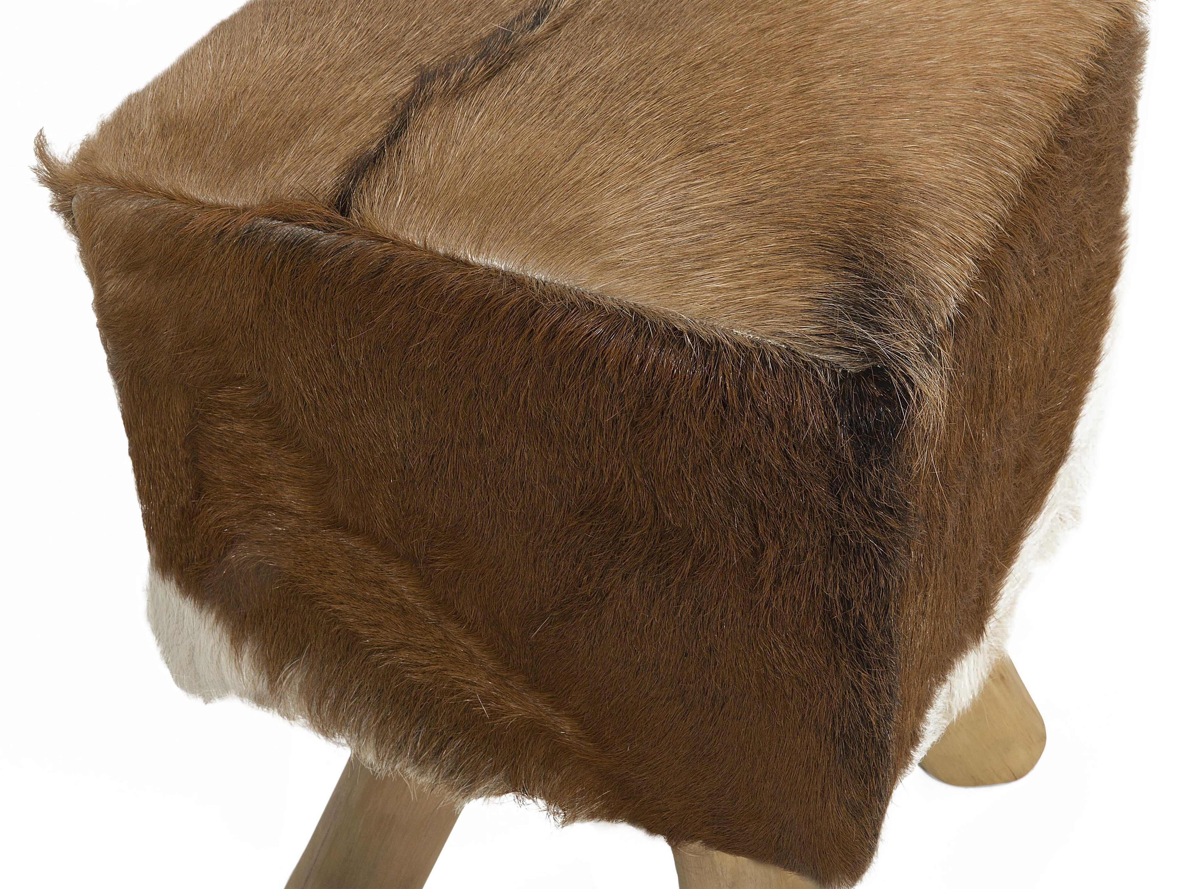  Footstool DALTON Leather Brown