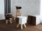  Footstool DALTON Leather Brown