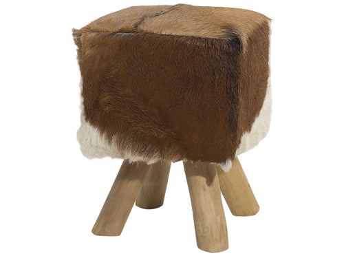  Footstool DALTON Leather Brown