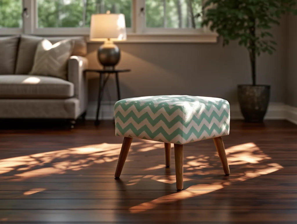  Footstool MANTEO Cotton Mint Green