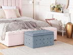  Storage Ottoman MICHIGAN Velvet Light Grey