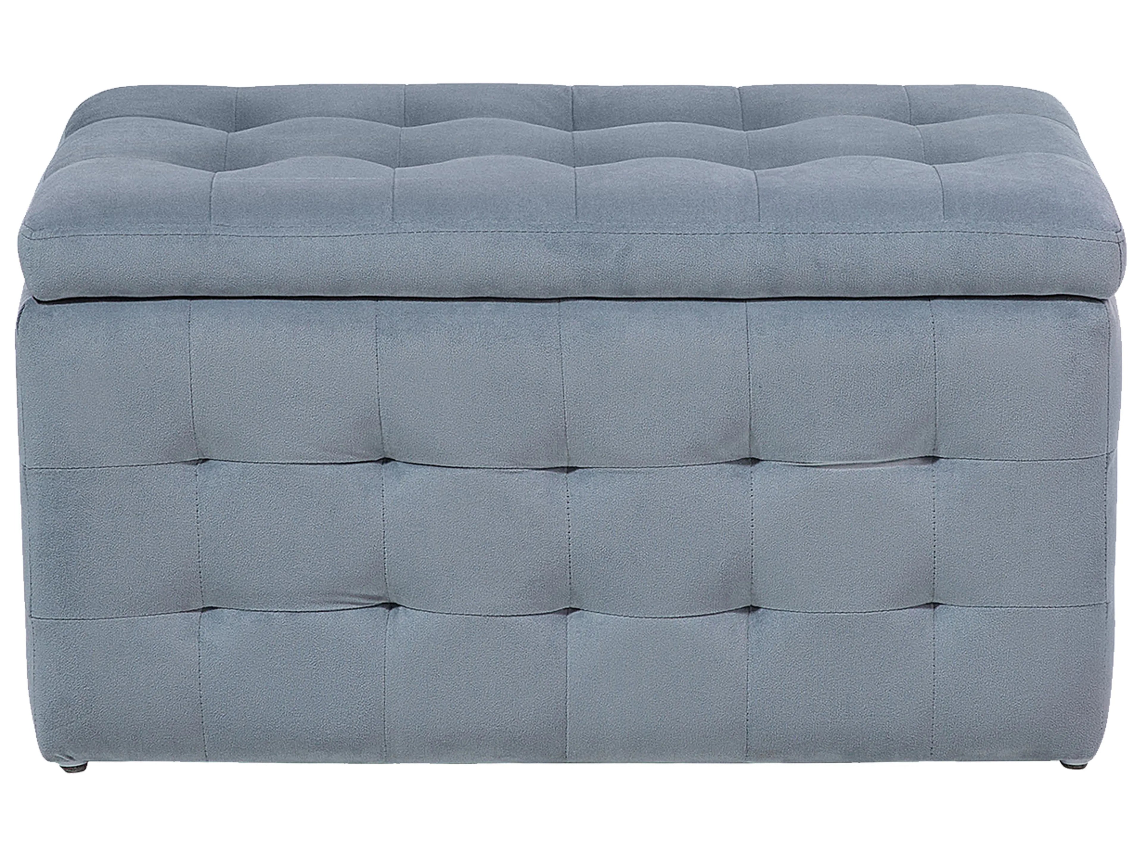  Storage Ottoman MICHIGAN Velvet Light Grey