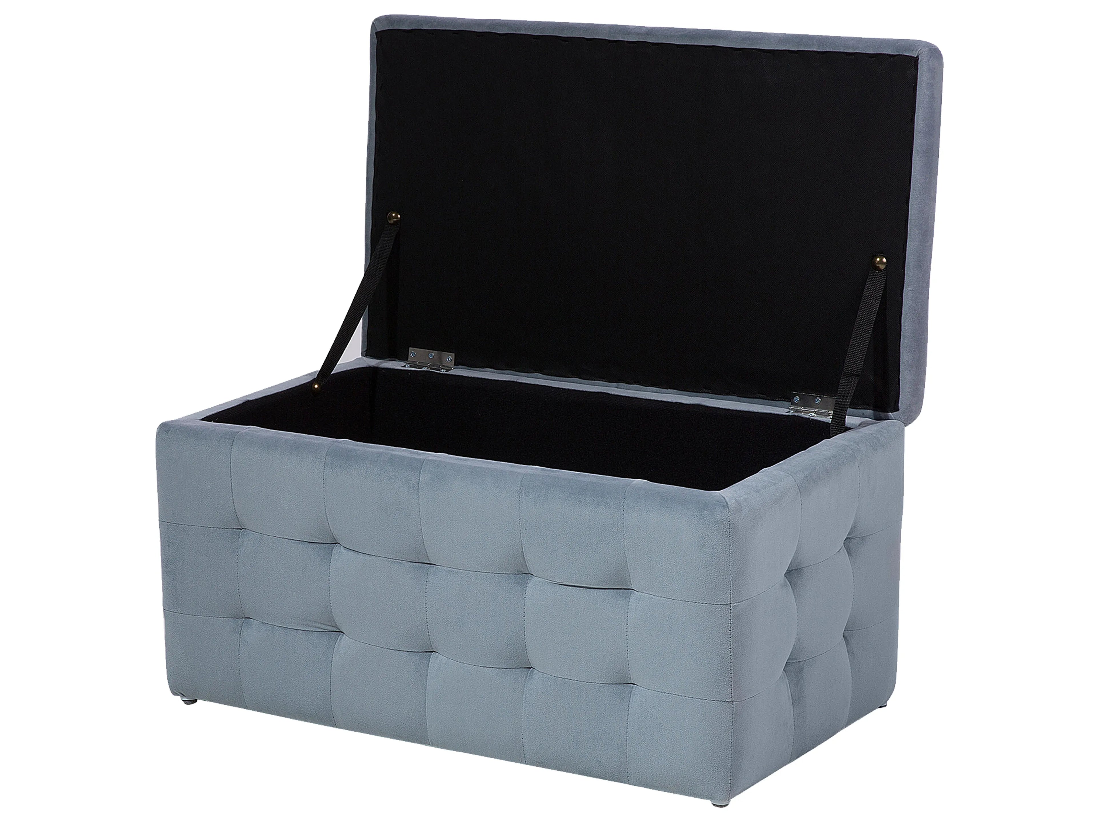  Storage Ottoman MICHIGAN Velvet Light Grey
