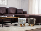  Footstool TOPEKA Faux Fur Brown