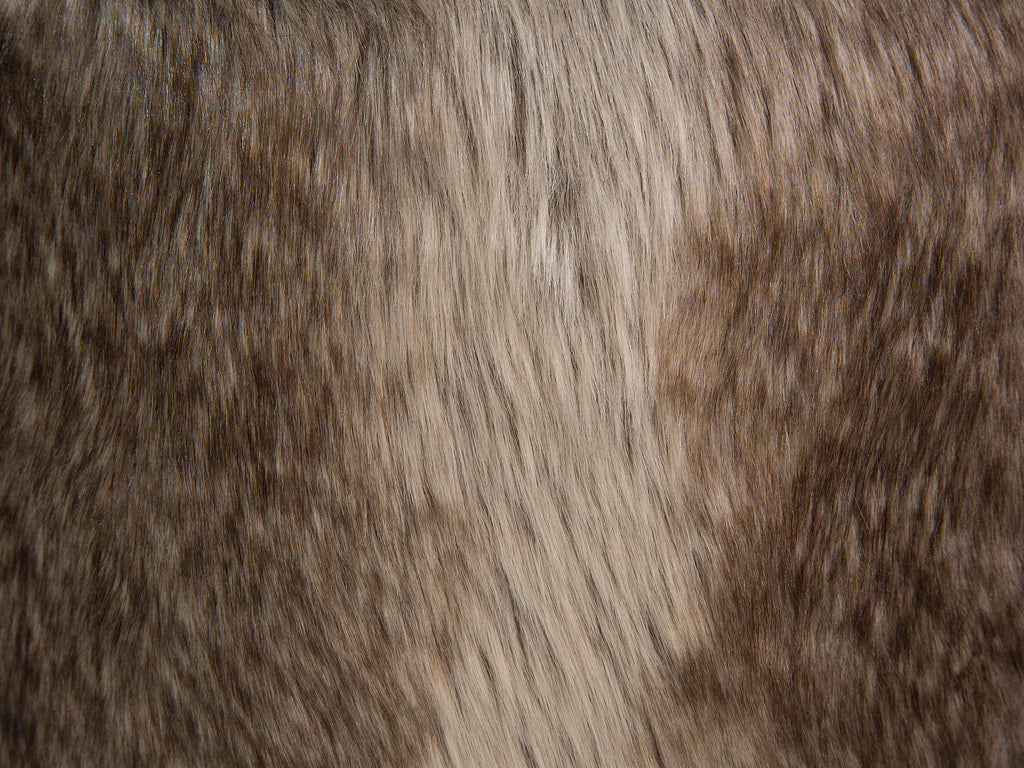  Footstool TOPEKA Faux Fur Brown