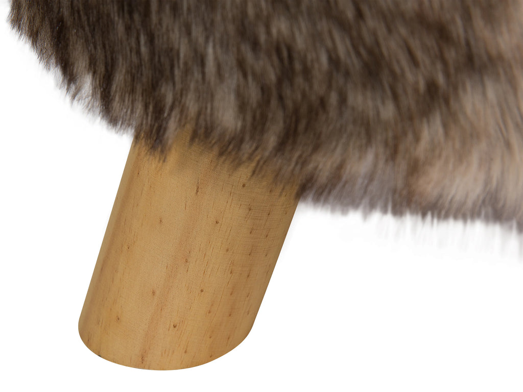  Footstool TOPEKA Faux Fur Brown