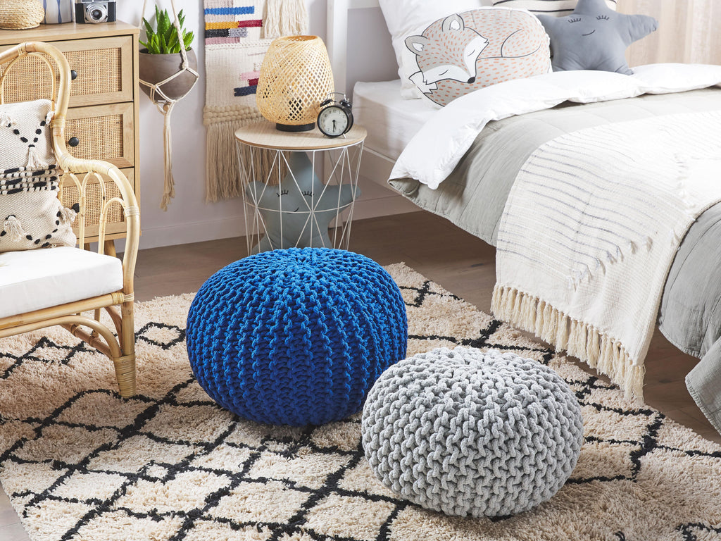 Pouffe CONRAD Cotton Light Grey