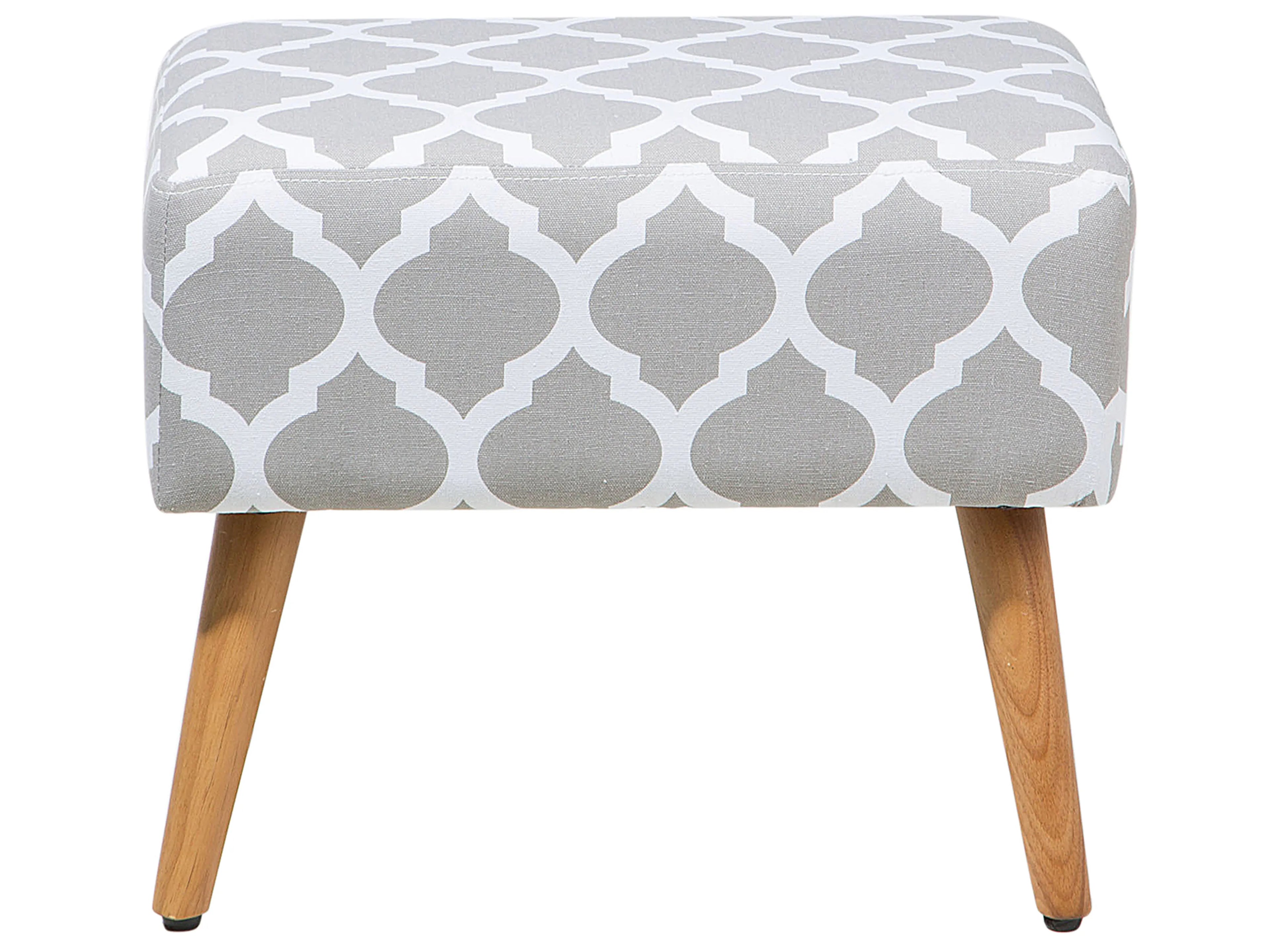  Footstool MANTEO Cotton Light Grey