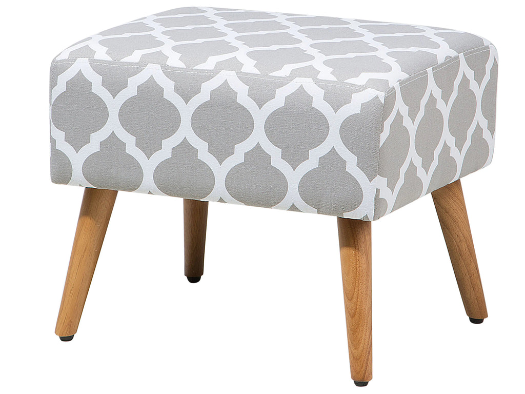  Footstool MANTEO Cotton Light Grey