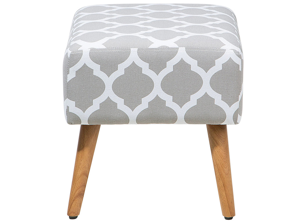  Footstool MANTEO Cotton Light Grey