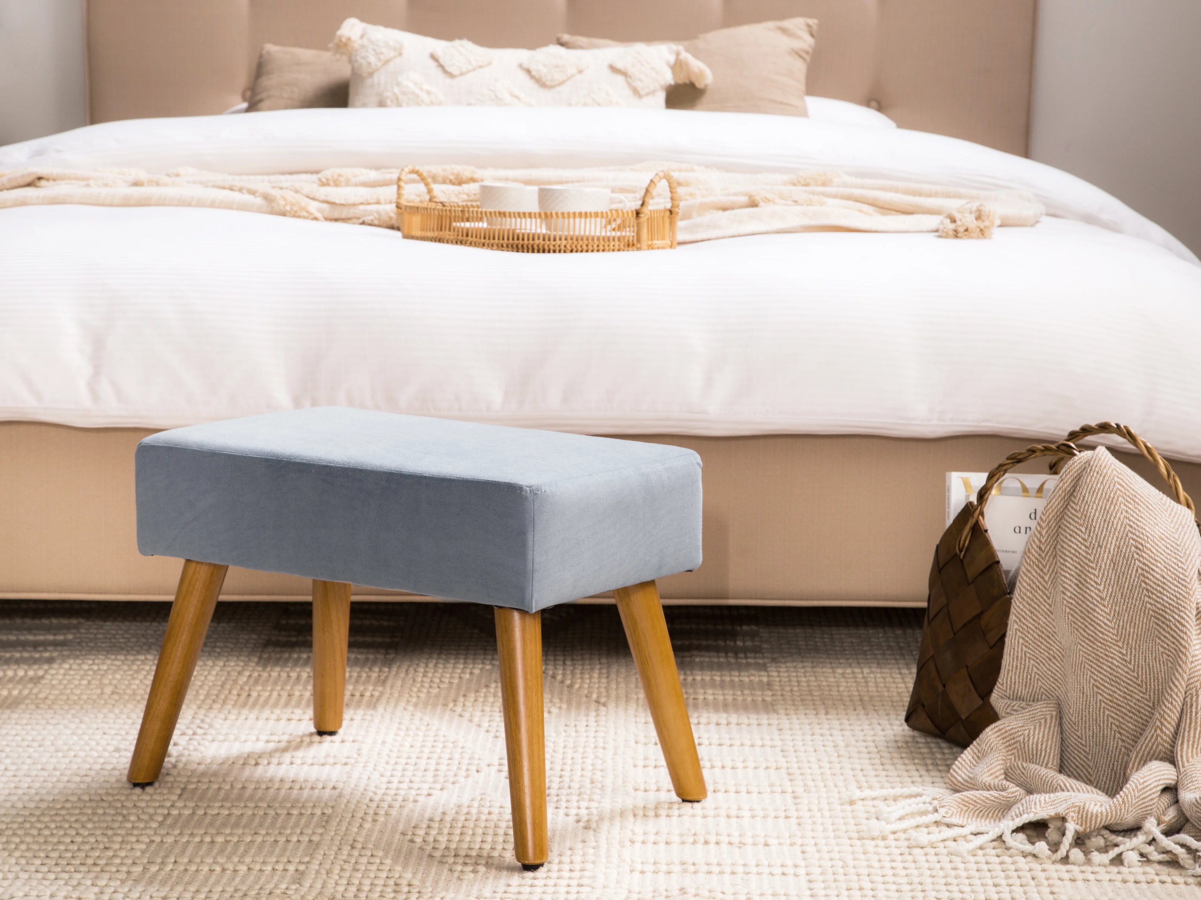  Footstool TAKOMA Velvet Grey