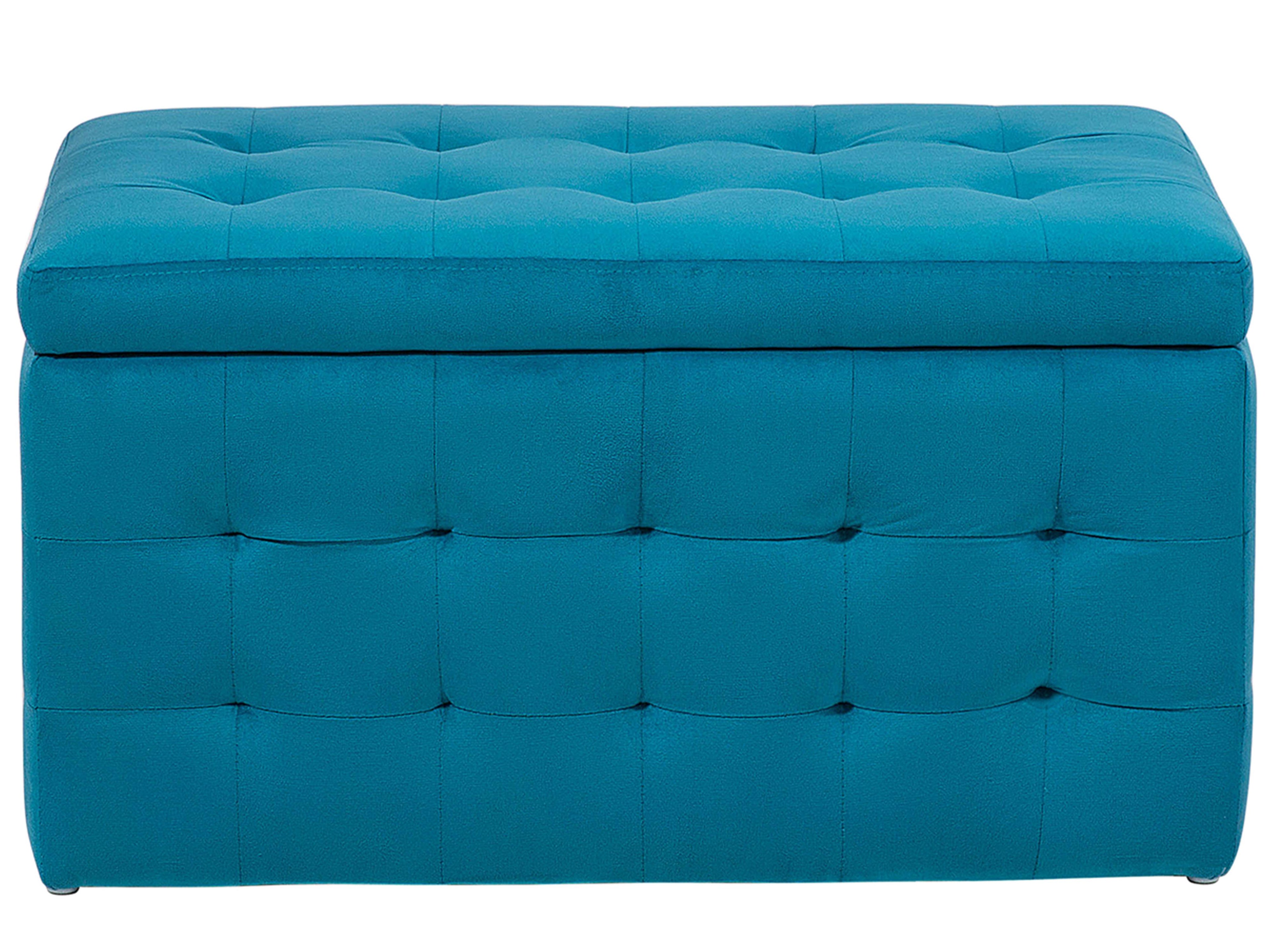  Storage Ottoman MICHIGAN Velvet Sea Blue