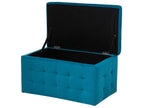  Storage Ottoman MICHIGAN Velvet Sea Blue