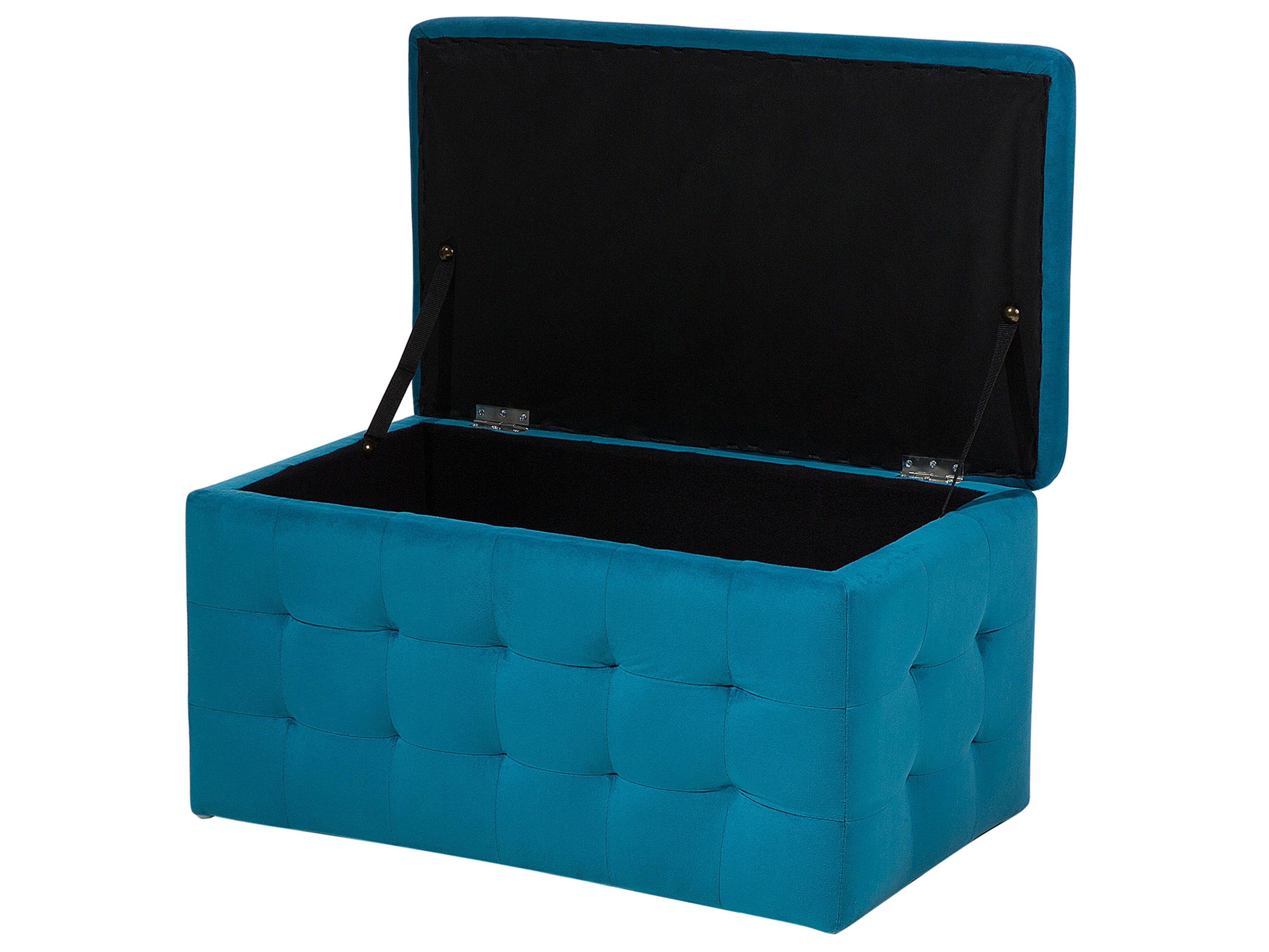  Storage Ottoman MICHIGAN Velvet Sea Blue