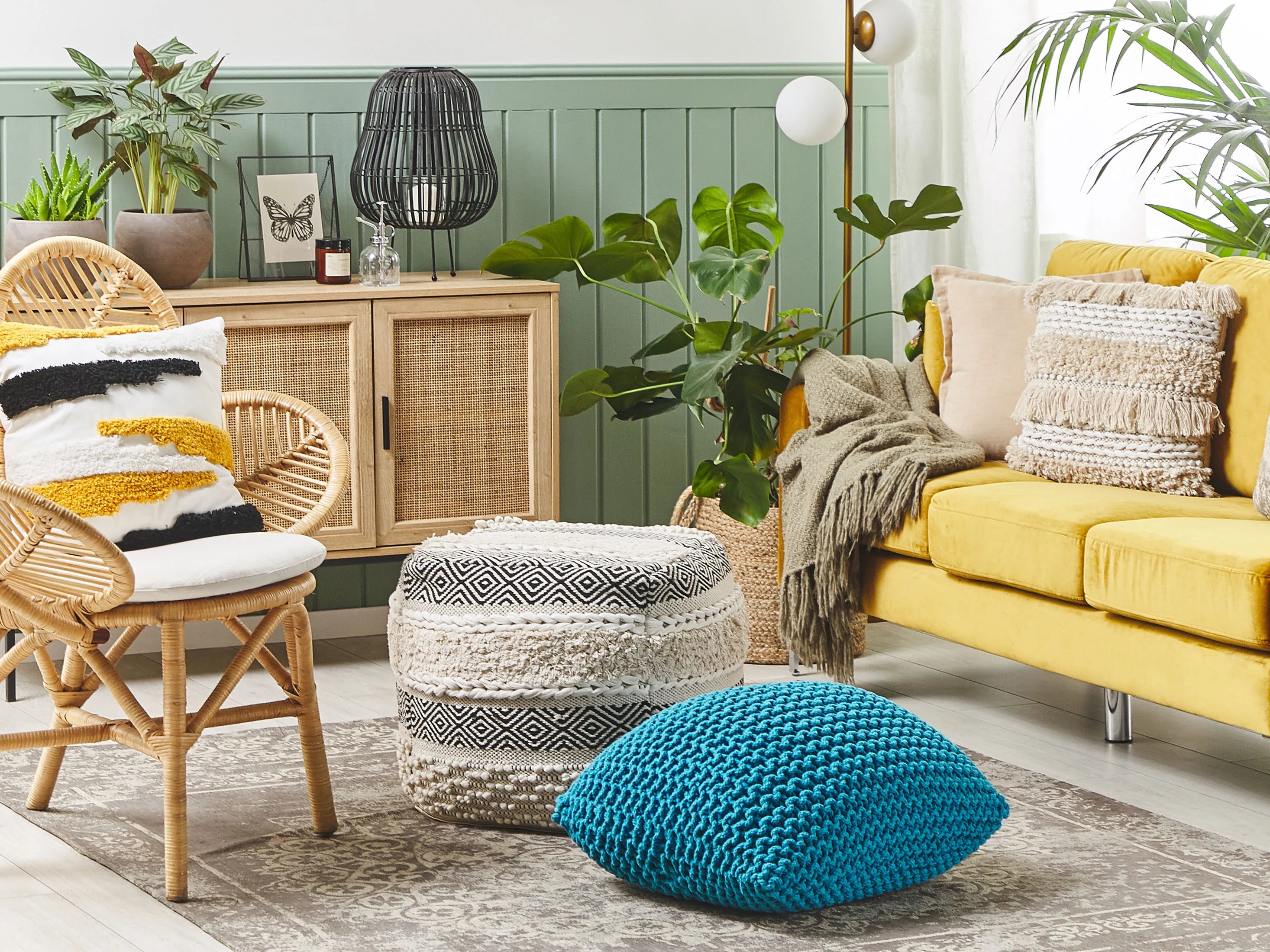 Pouffe CONRAD Cotton Sea Blue