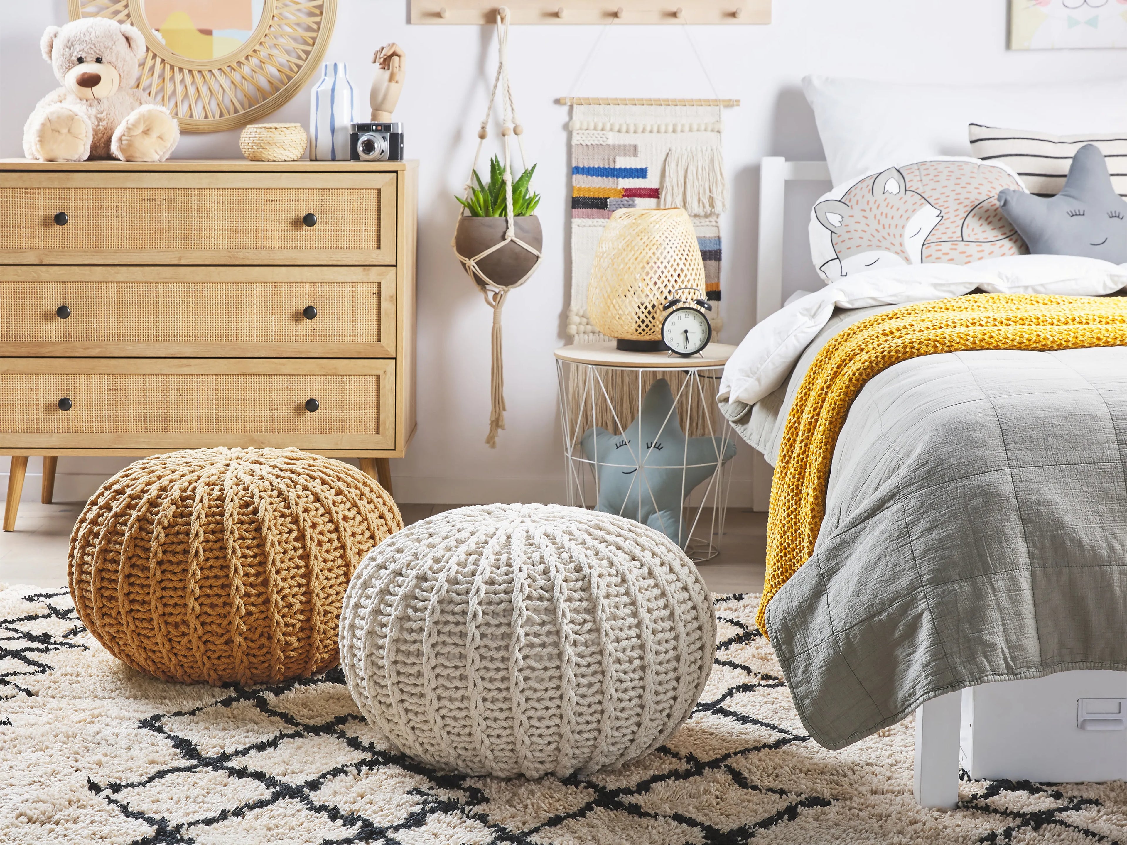  Pouffe CONRAD Cotton Mustard