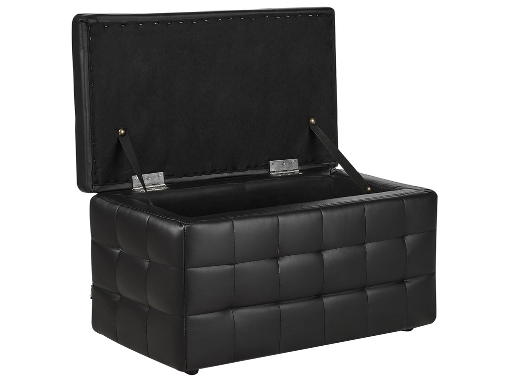  Storage Ottoman MICHIGAN Faux Leather Black
