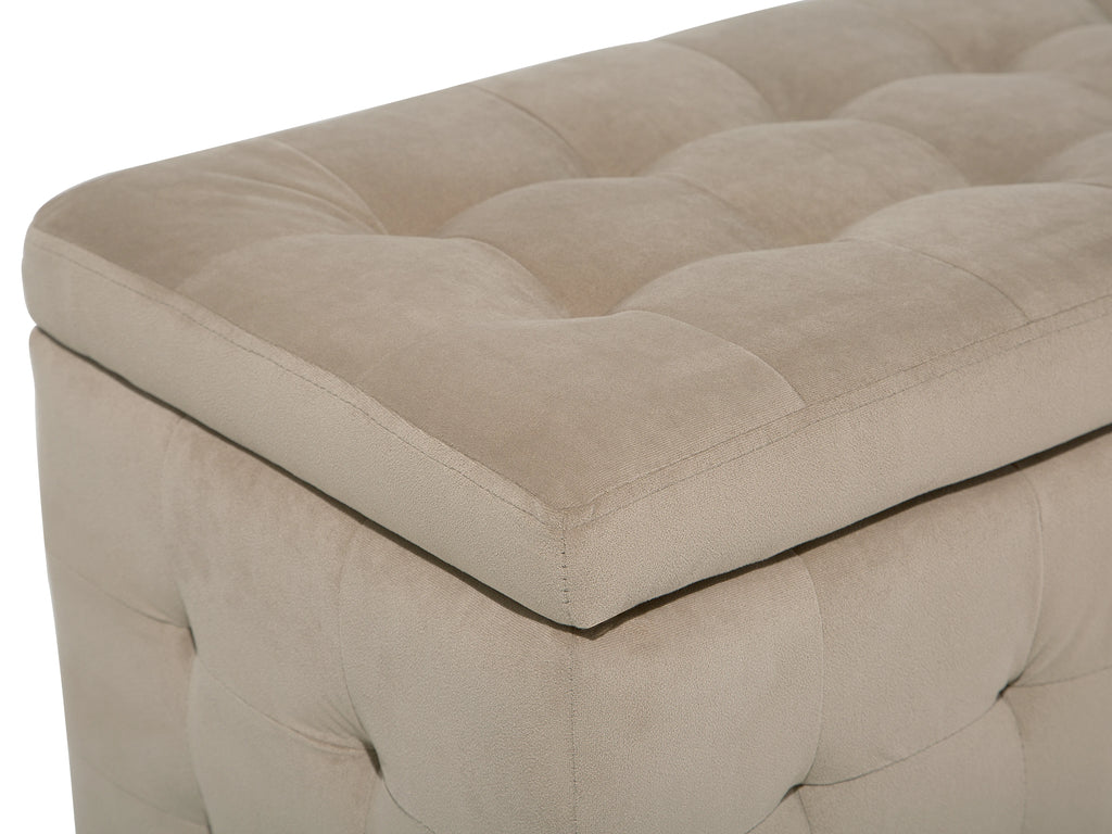  Storage Ottoman MICHIGAN Velvet Light Brown