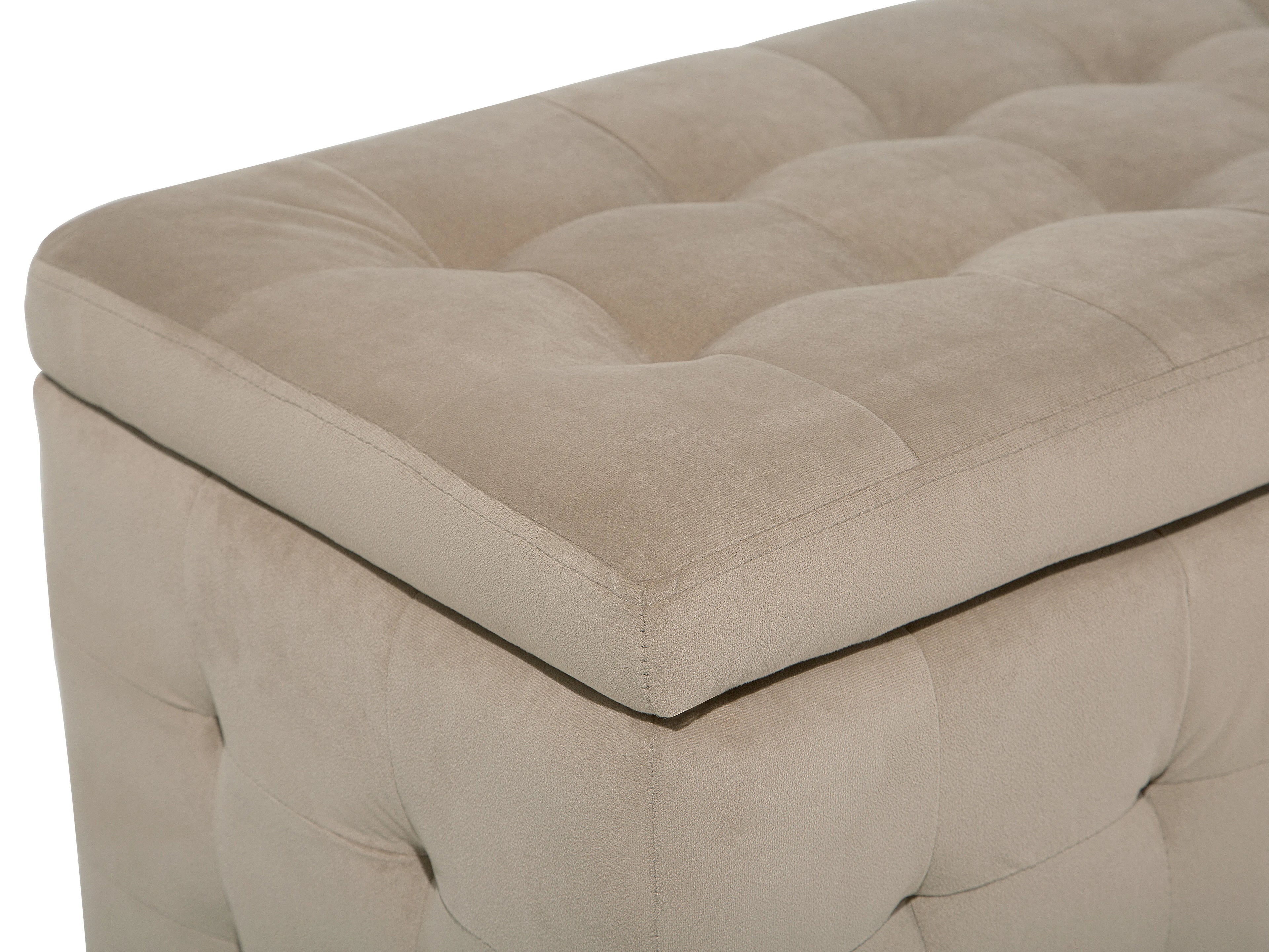  Storage Ottoman MICHIGAN Velvet Light Brown