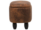  Storage Animal Stool HIPPO Faux Leather Brown Hippo