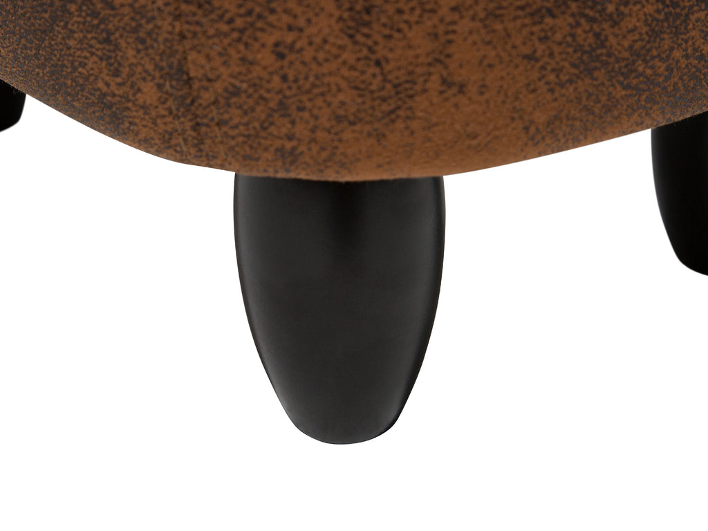  Storage Animal Stool HIPPO Faux Leather Brown Hippo