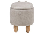  Storage Animal Stool HIPPO Faux Leather Light Grey Hippo