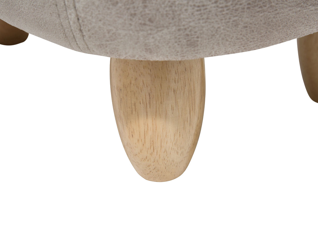  Storage Animal Stool RHINO Faux Leather Light Grey Rhino