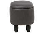  Storage Animal Stool RHINO Faux Leather Dark Grey Rhino