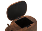  Storage Animal Stool RHINO Faux Leather Light Brown Rhino