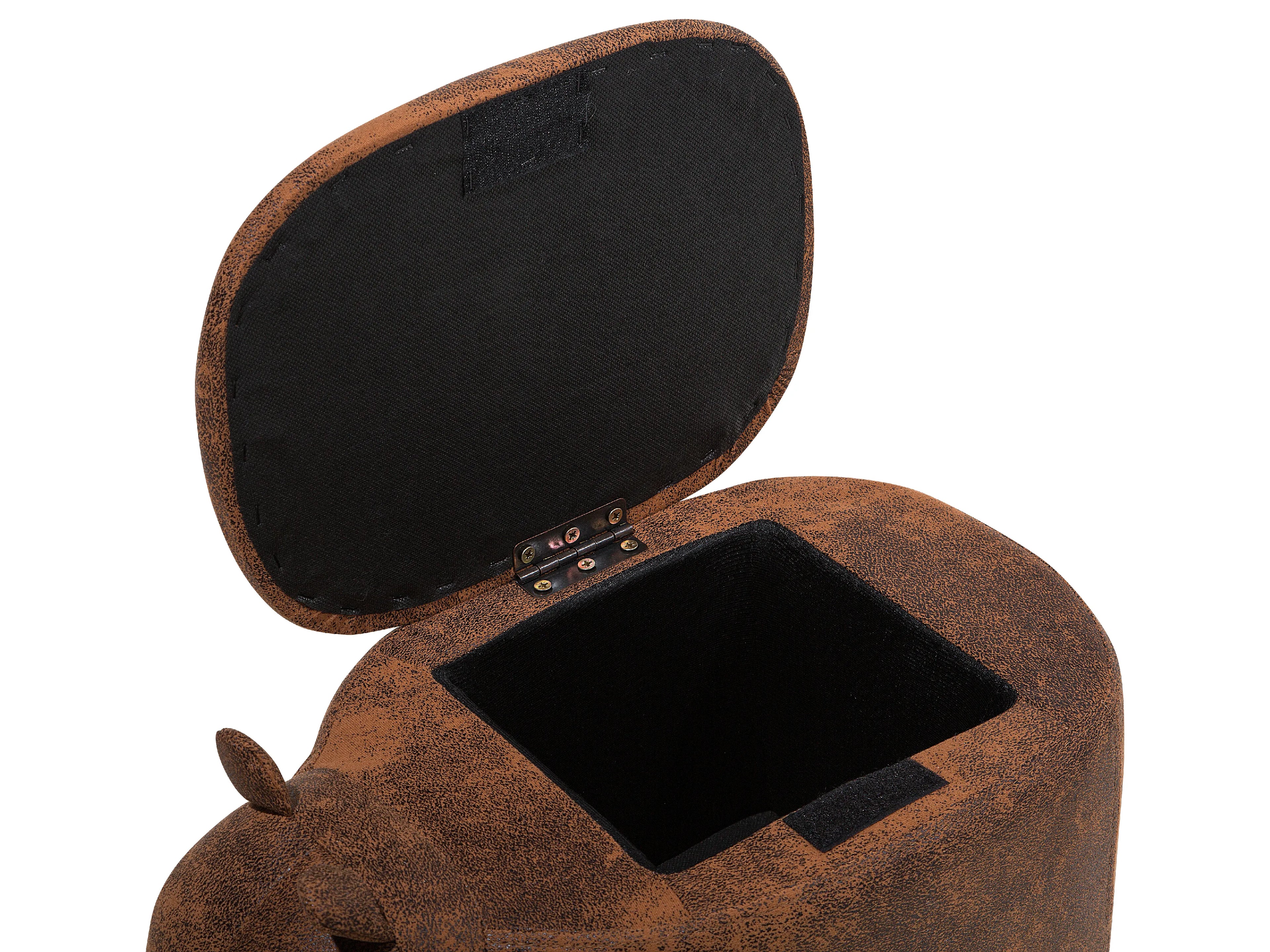  Storage Animal Stool RHINO Faux Leather Light Brown Rhino
