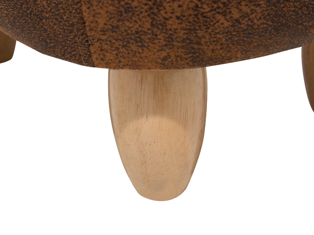  Storage Animal Stool RHINO Faux Leather Light Brown Rhino