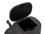  Storage Animal Stool ELEPHANT Faux Leather Dark Grey Elephant