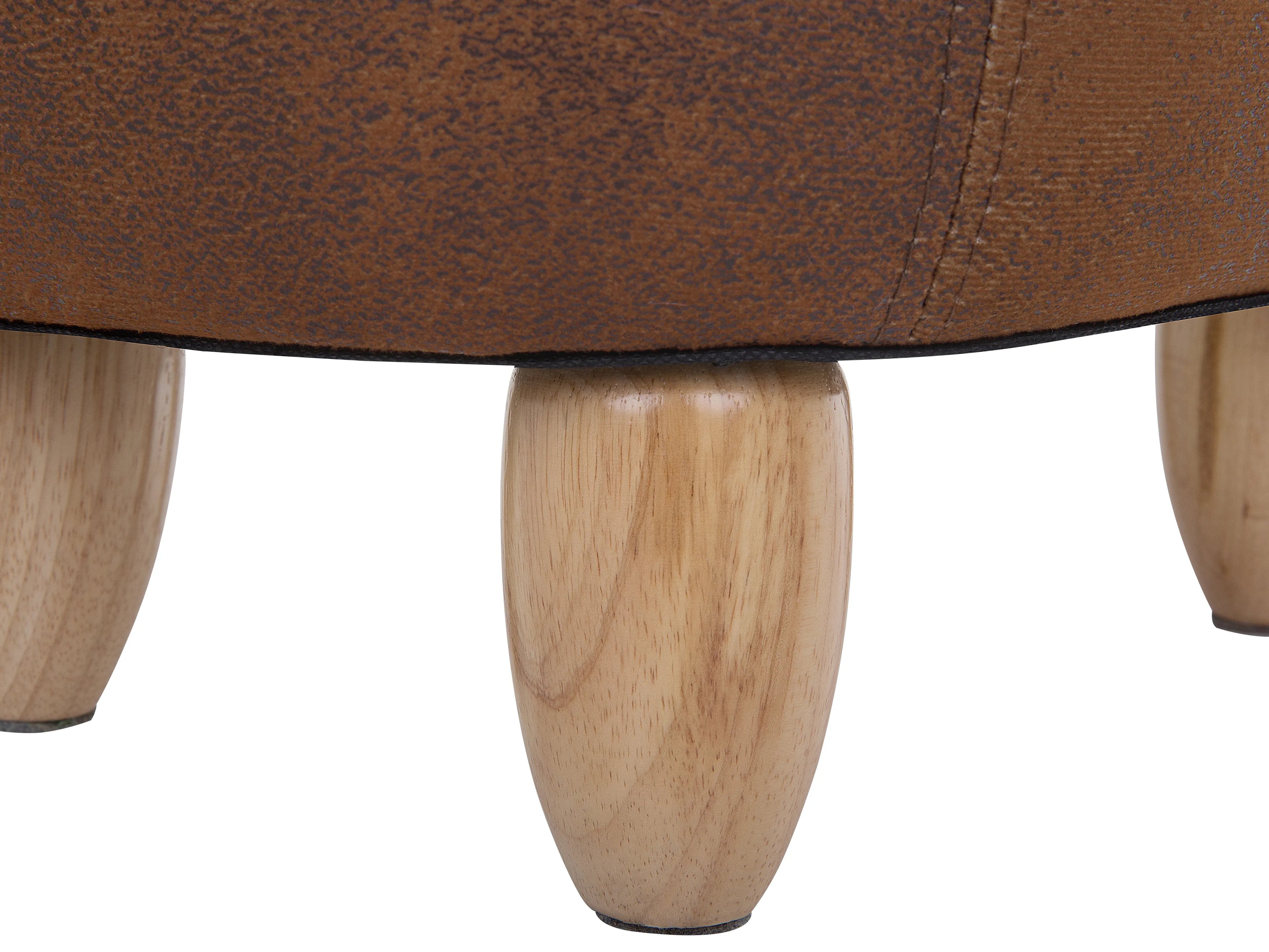  Storage Animal Stool COW Faux Leather Light Brown Cow