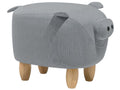  Animal Stool PIGGY Fabric Light Grey Pig