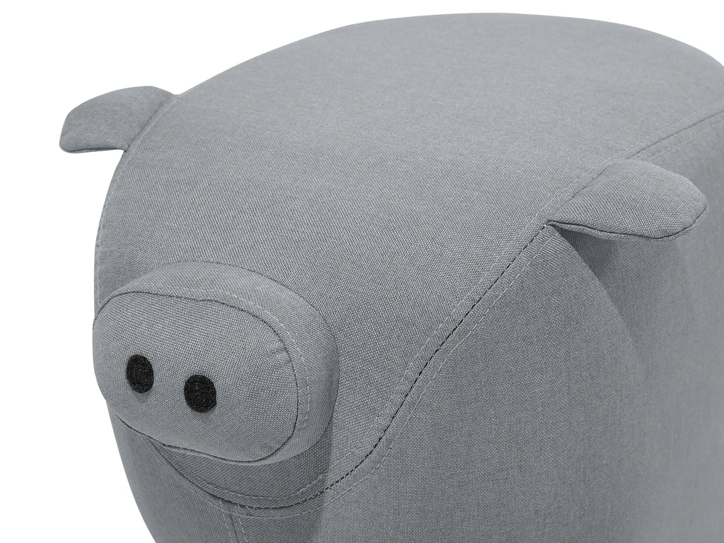  Animal Stool PIGGY Fabric Light Grey Pig