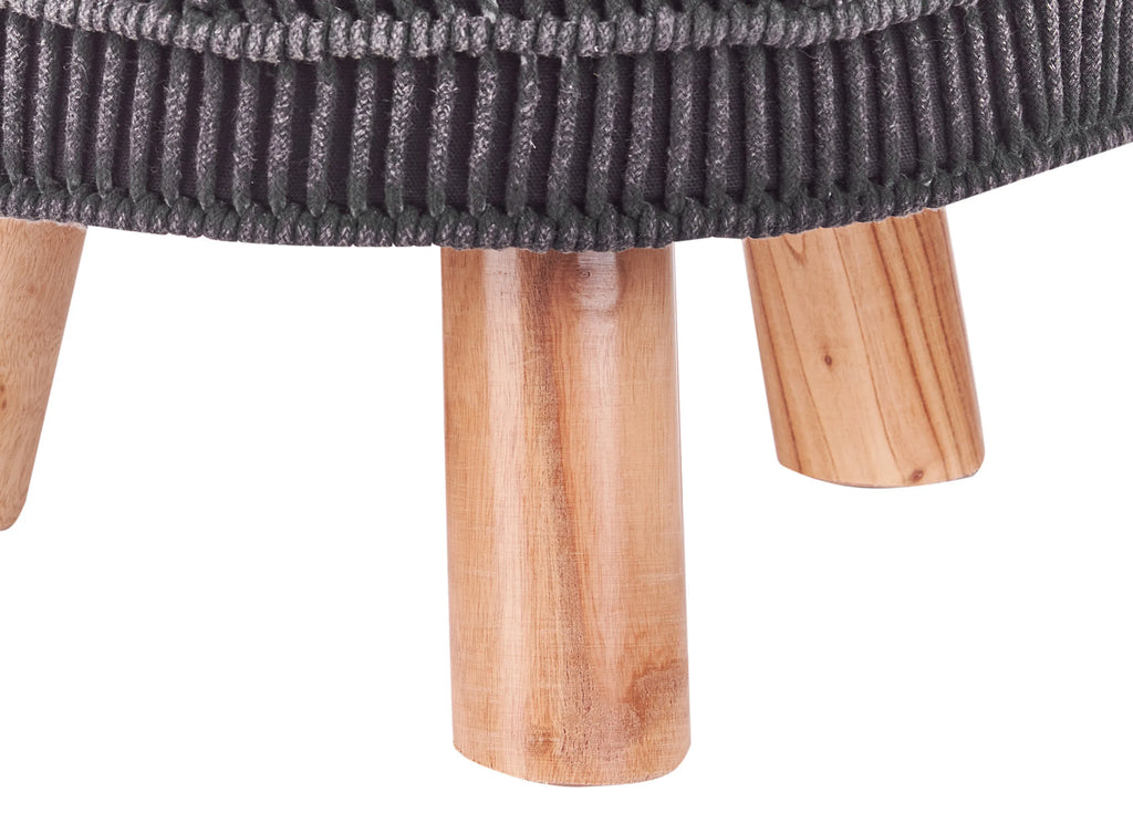  Footstool MUNDRA Cotton Grey