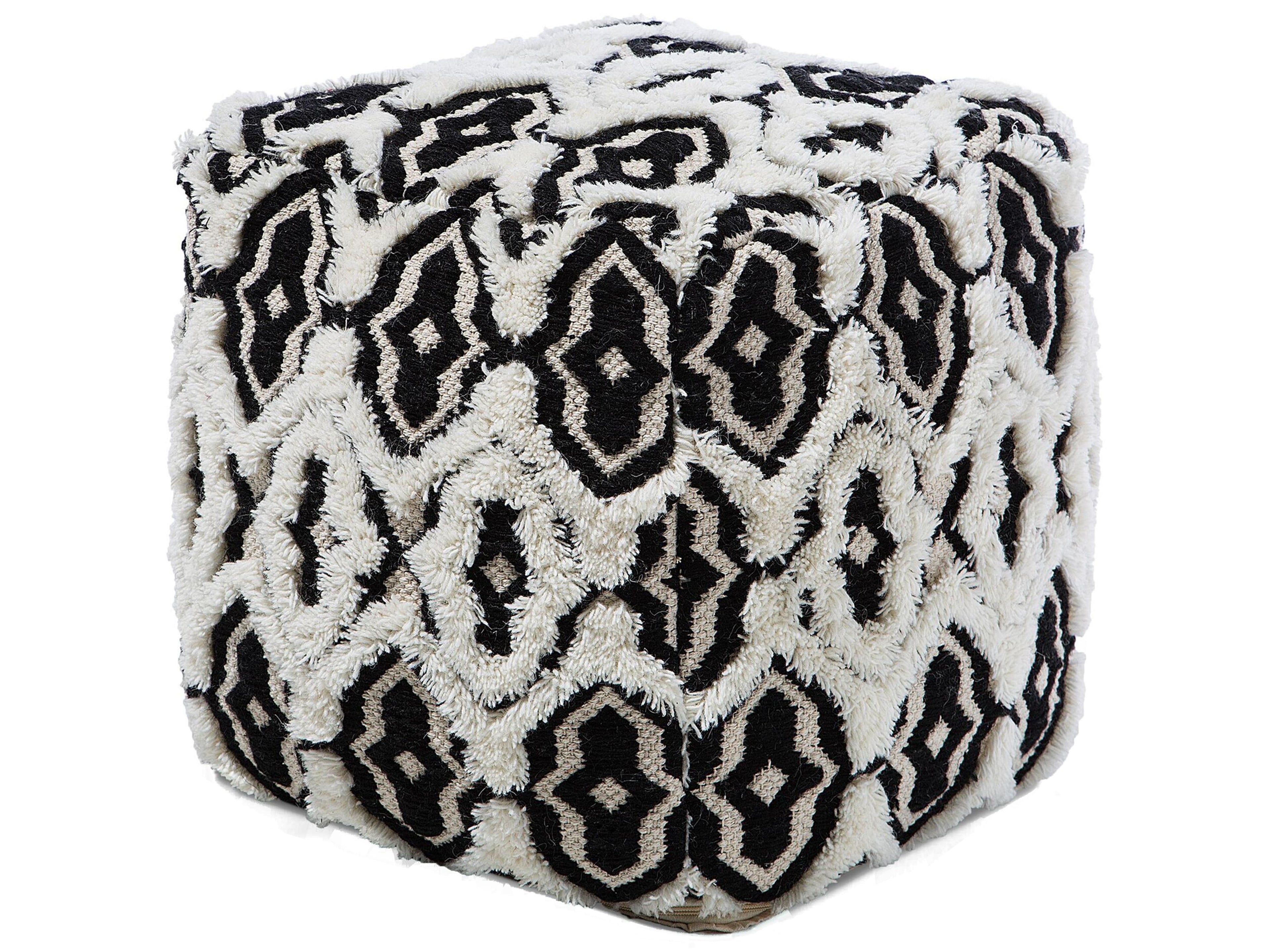  Pouffe ORAI Wool Black/ White