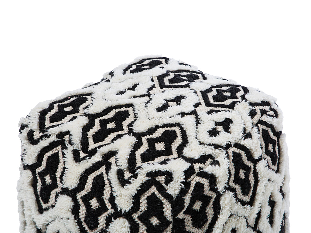  Pouffe ORAI Wool Black/ White