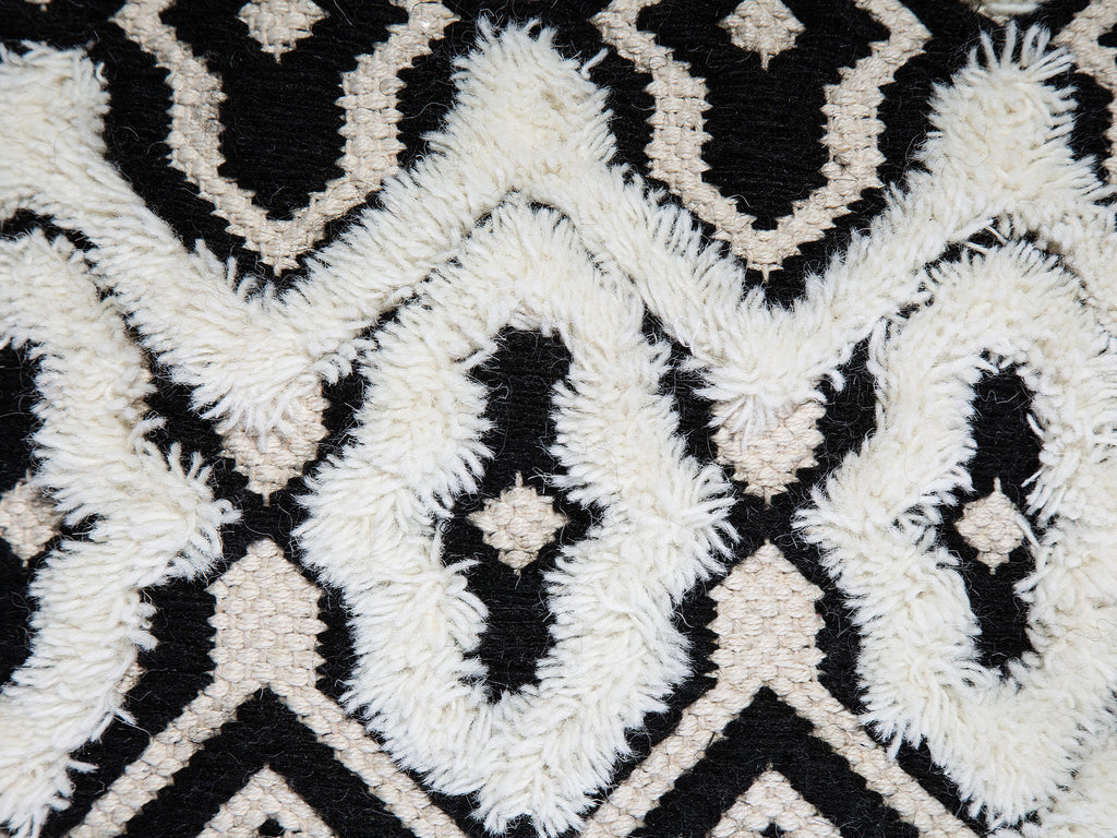  Pouffe ORAI Wool Black/ White